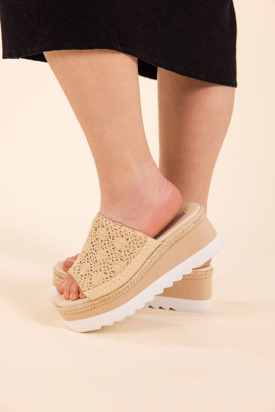 Ophelia Wedges in Cream - MELISSA JEAN