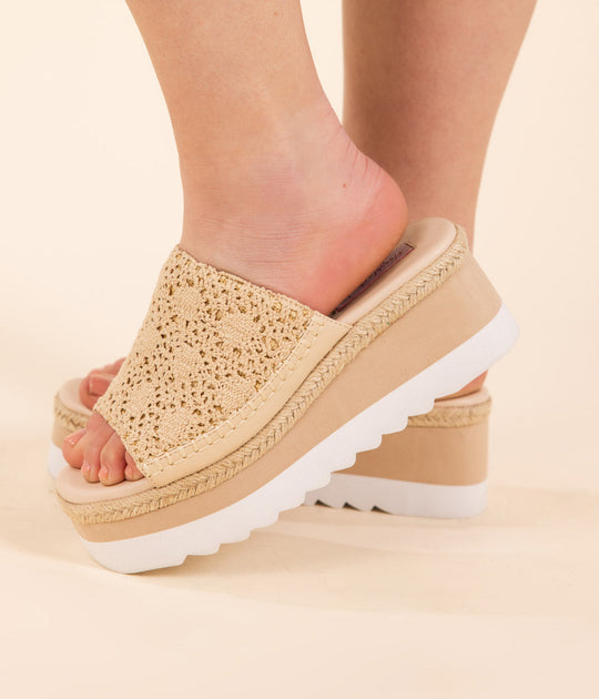 Ophelia Wedges in Cream - MELISSA JEAN