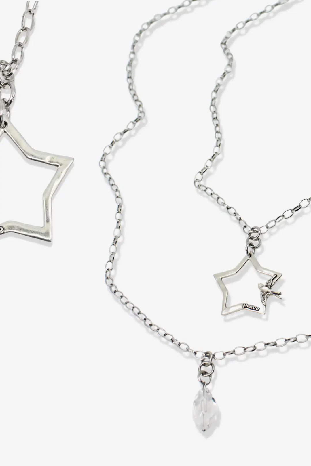Peace & Love Star and Bird Original Lite Necklace - Silver - original lite