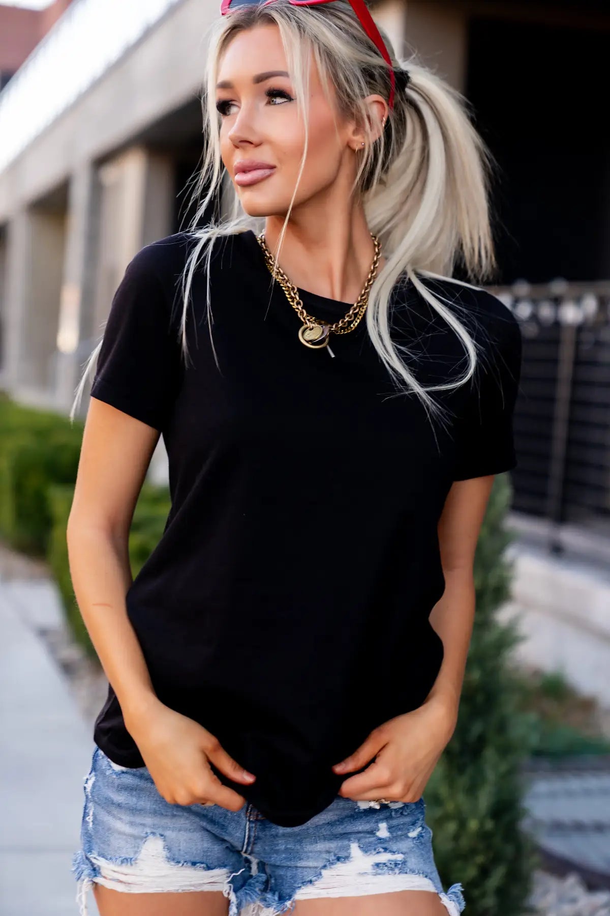 Lulu Tee - Onyx - Tops