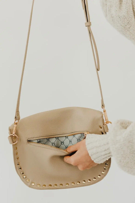 Pebbled Sabrina Studded Bum Bag - Bum Bag