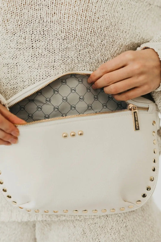 Pebbled Sabrina Studded Bum Bag - Bum Bag