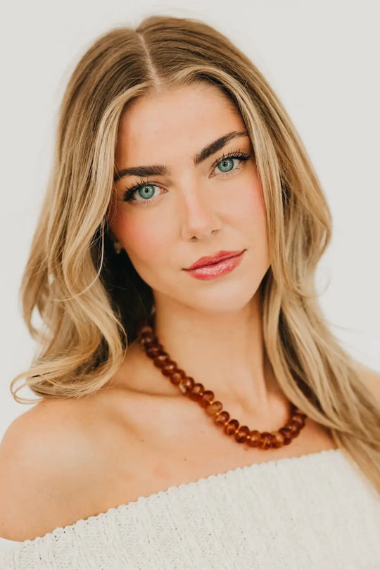 Pebbles Resin Beaded Necklace - Necklace