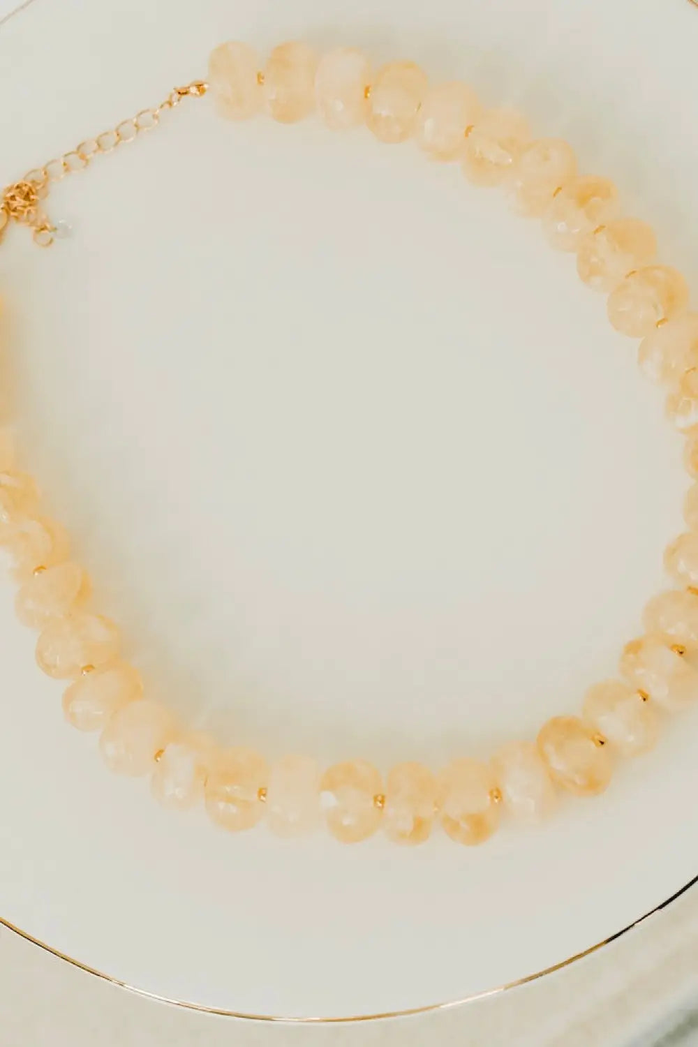 Pebbles Resin Beaded Necklace - Ivory - Necklace