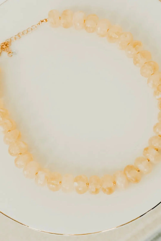 Pebbles Resin Beaded Necklace - Ivory - Necklace