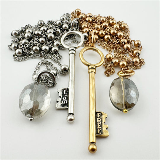 I Am Free Key Dainty Necklace - MELISSA JEAN