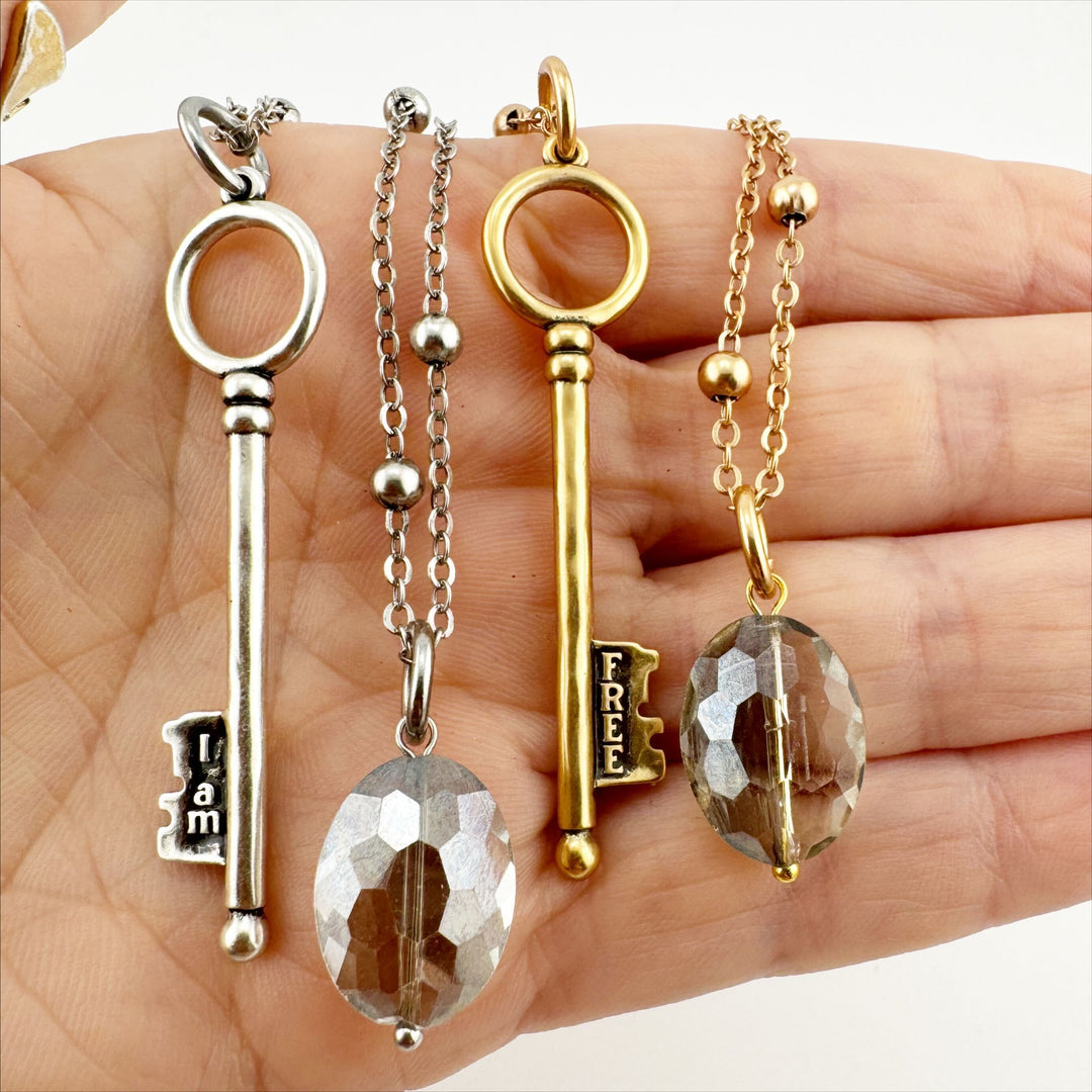 I Am Free Key Dainty Necklace - MELISSA JEAN