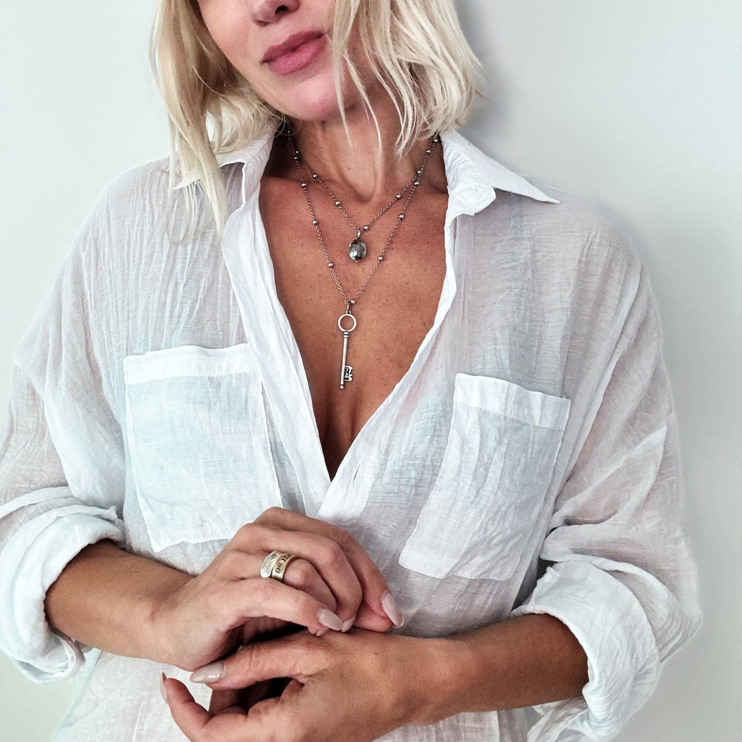 I Am Free Key Dainty Necklace - MELISSA JEAN