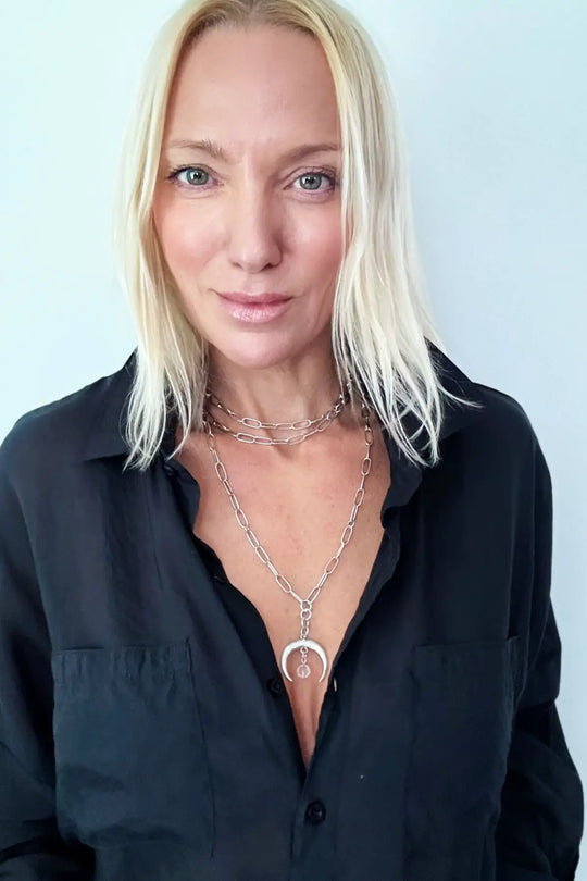 Grateful Crescent Moon Klink Necklace - klink