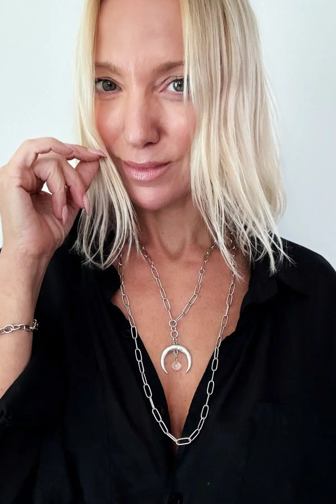 Grateful Crescent Moon Klink Necklace - klink