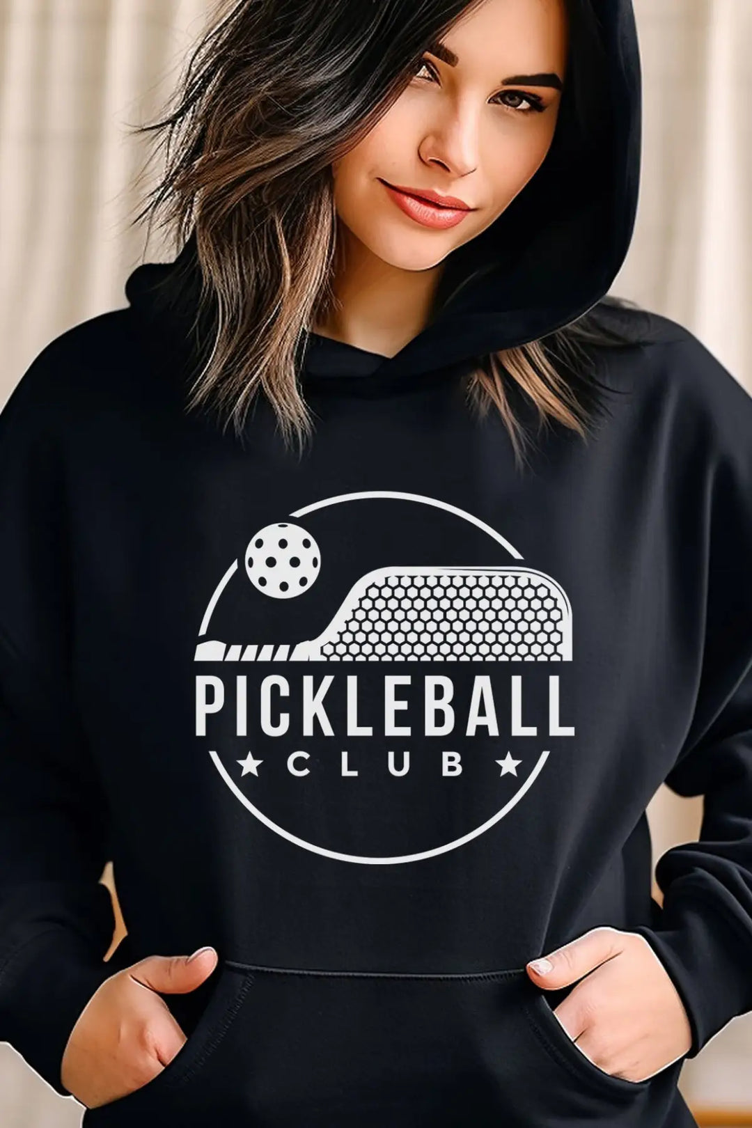 Pickleball Club Black Hoodie - Shirts & Tops