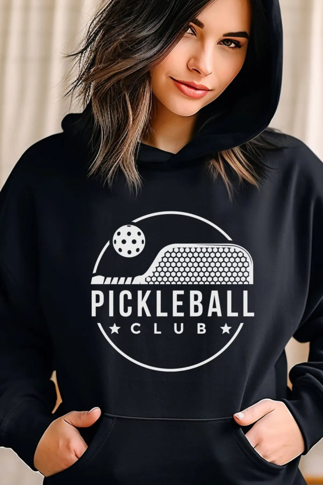 Pickleball Club Black Hoodie - Shirts & Tops