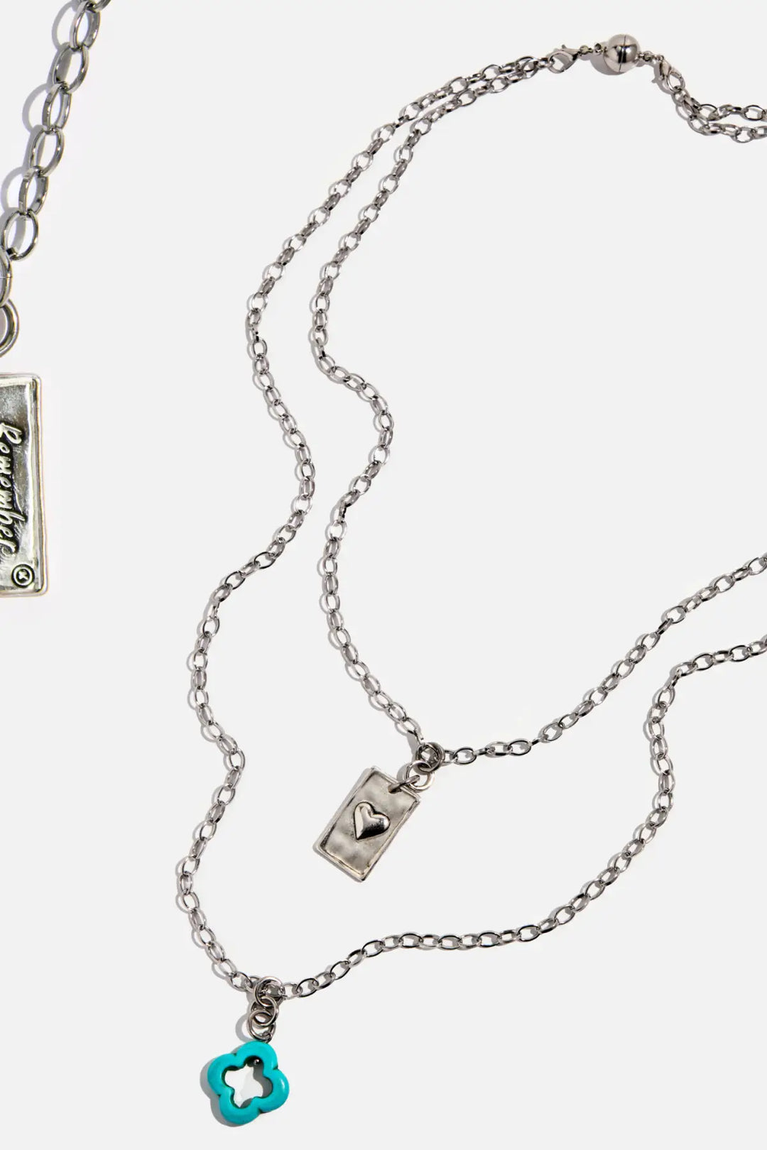 Remember Who the F*ck You Are Original Lite Necklace - Silver / Howlite Clover - original lite