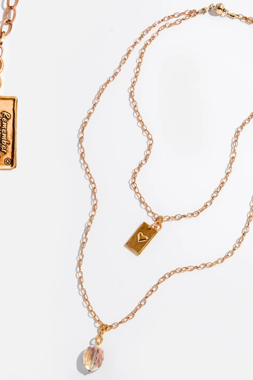 Remember Who the F*ck You Are Original Lite Necklace - Antique Gold / Clear Crystal - original lite