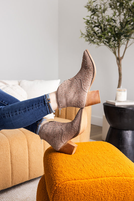 Twilight Studded Heeled Ankle Boot in Magenta - MELISSA JEAN
