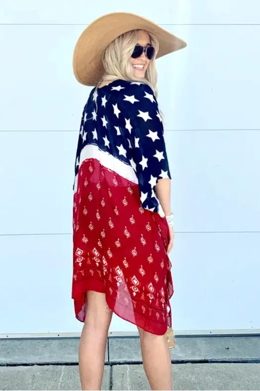 Stars and Stripes Kimono - Melissa Jean Boutique