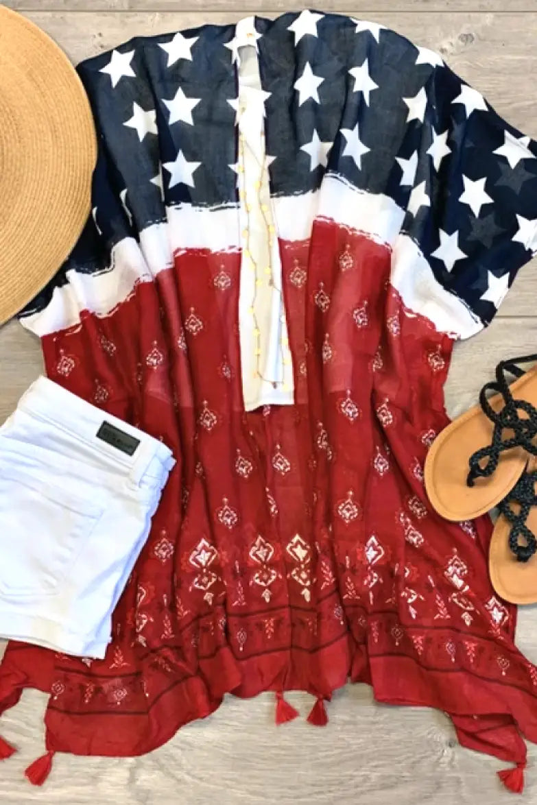 Stars and Stripes Kimono - Melissa Jean Boutique