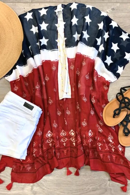 Stars and Stripes Kimono - Melissa Jean Boutique