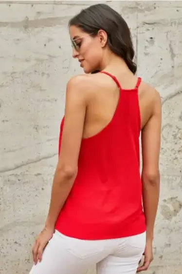Sweet Cherry V-Neck Stripe Tank - Melissa Jean Boutique