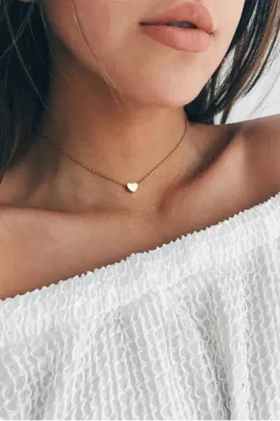 Dainty Heart Necklace Gold - Melissa Jean Boutique