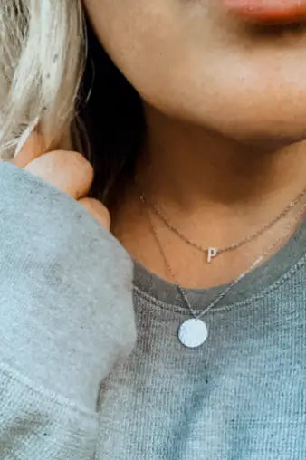 Hammered Silver Circle Necklace - Melissa Jean Boutique