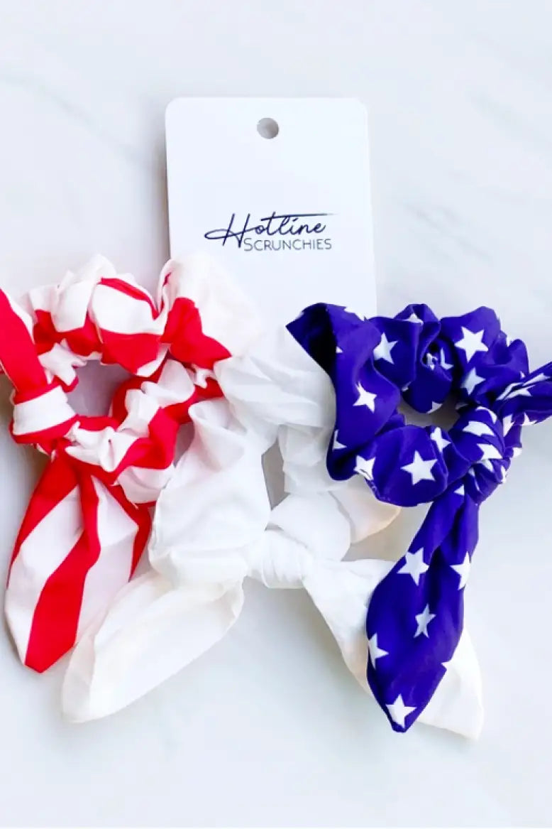 Stars & Stripes Hair Tie Scrunchies - Melissa Jean Boutique