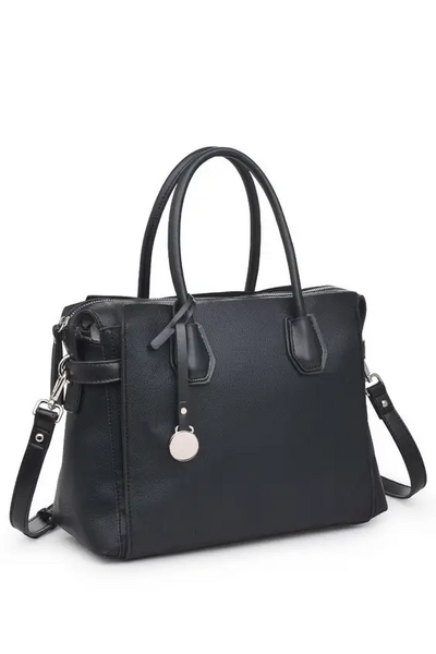 Claudia Luxury Vegan Black Satchel - Melissa Jean Boutique