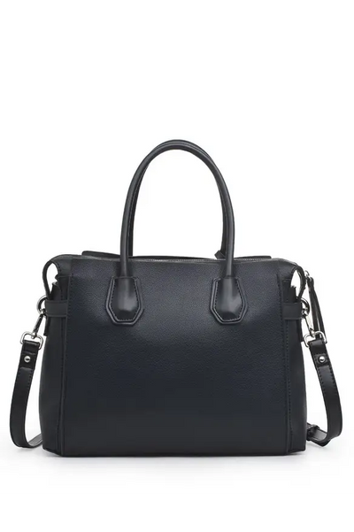 Claudia Luxury Vegan Black Satchel - Melissa Jean Boutique
