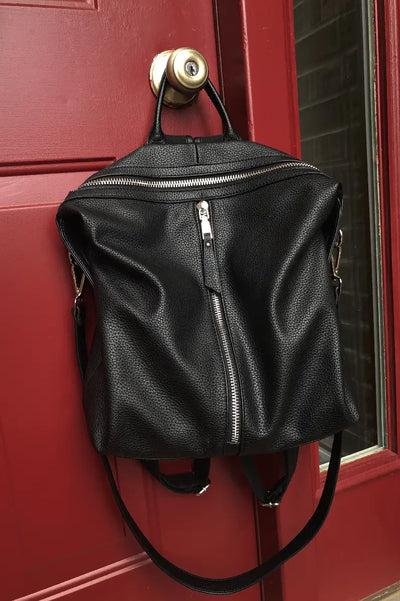 Kenzie Luxury Vegan Backpack with Strap - Melissa Jean Boutique