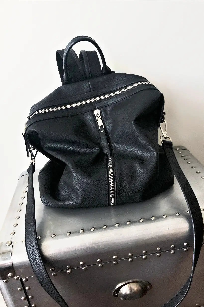 Kenzie Luxury Vegan Backpack with Strap - Melissa Jean Boutique