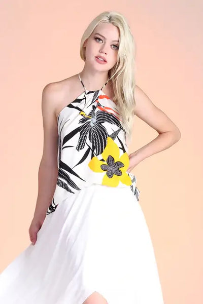 Petunia Twist Halter Top - Melissa Jean Boutique