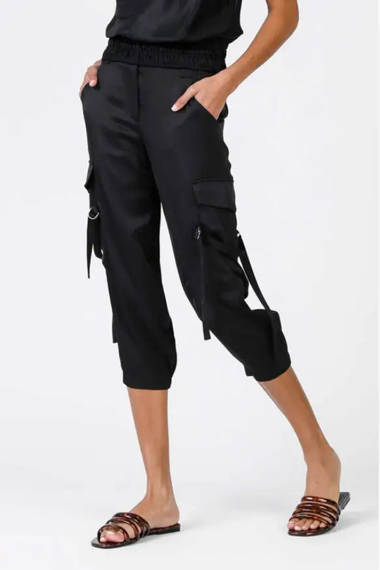 Uptown Satin Cargo Joggers - Melissa Jean Boutique