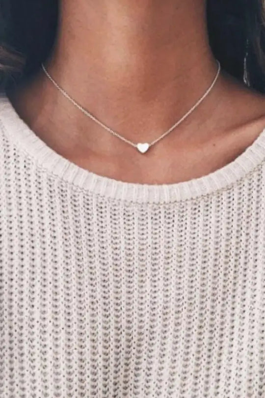 Dainty Heart Necklace Silver - Jewelry