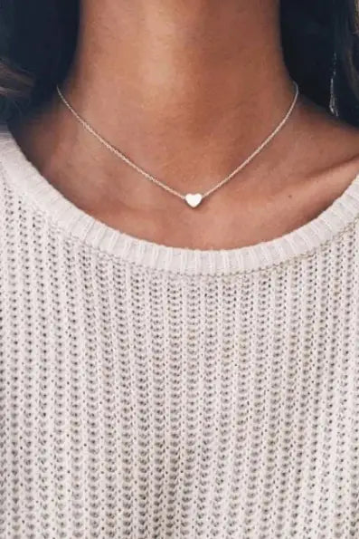 Dainty Heart Necklace Silver - Jewelry