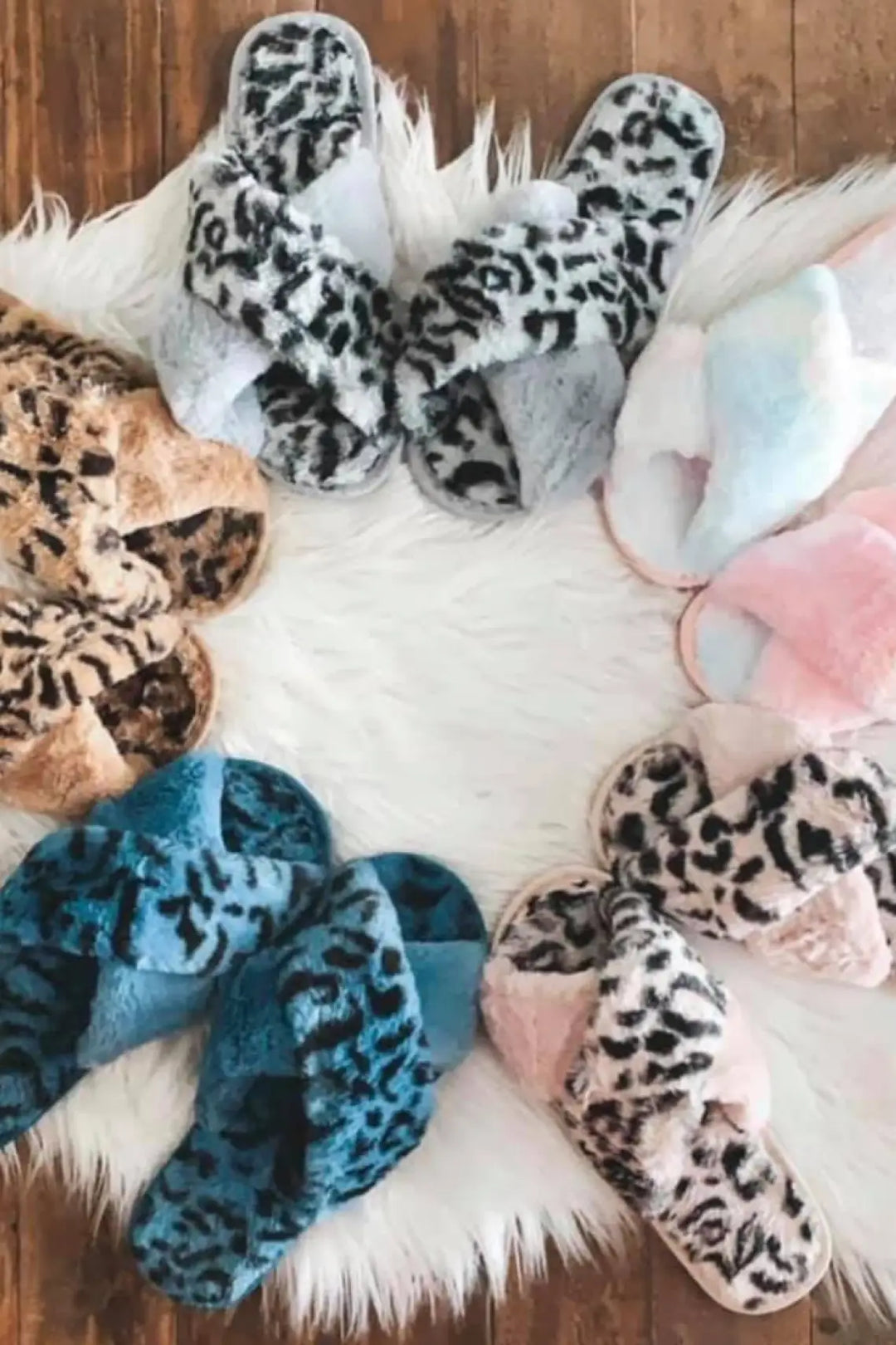 Faux Fur Slippers - Shoes