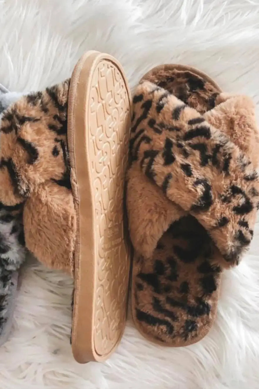 Faux Fur Slippers - Shoes