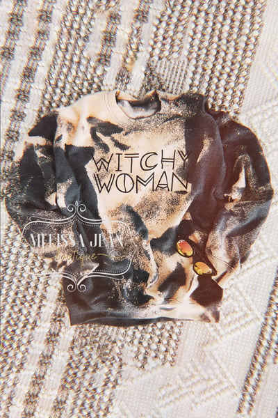Witchy Woman Bleached Sweatshirt - Tops