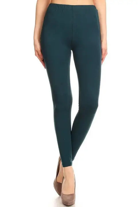 Buttery Soft Basic High Waist Leggings Teal - Bottoms