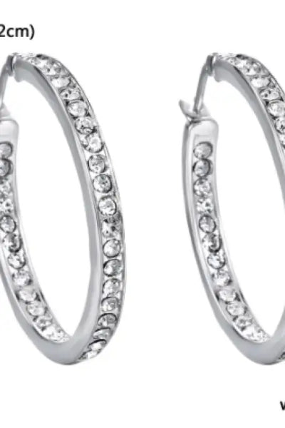 Luxury Austrian Crystal Hoops - Jewelry