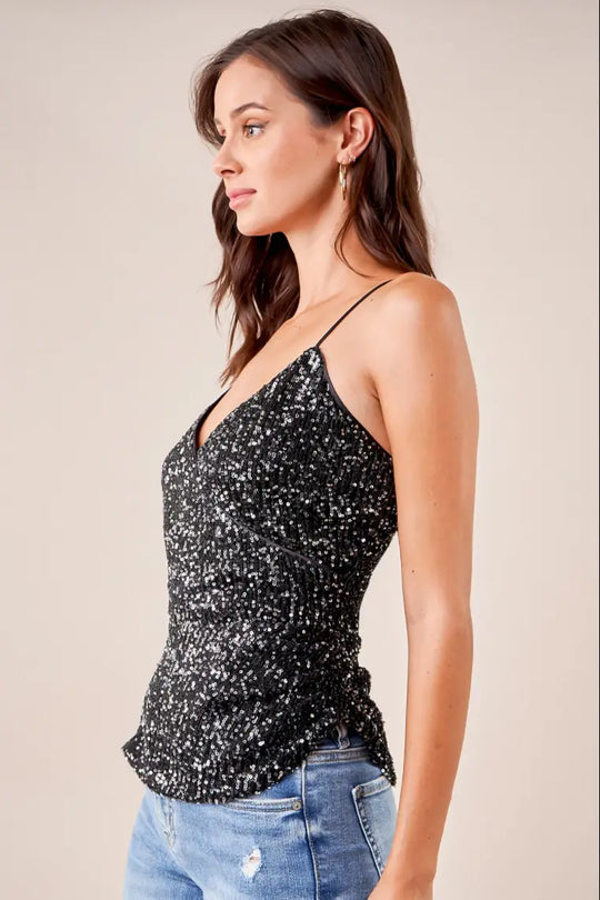 Girls Night Shining Star Sequin Cami Top - Tops