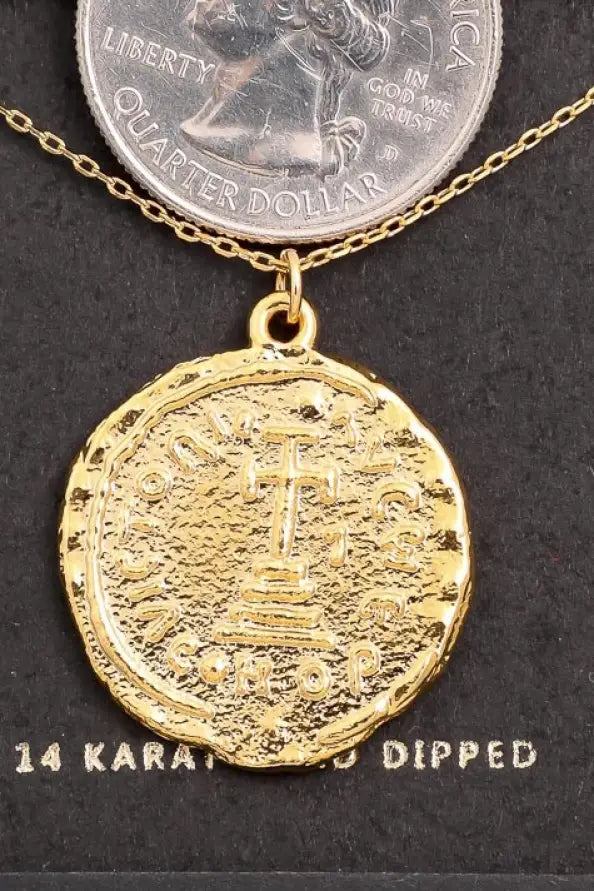 Old Coin Gold Pendant Necklace - Jewelry