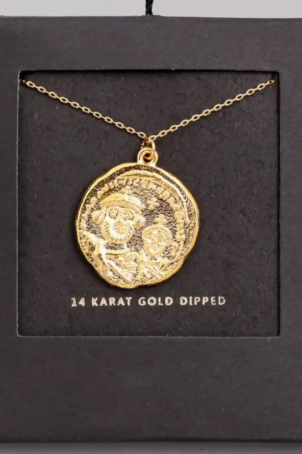 Old Coin Gold Pendant Necklace - Jewelry