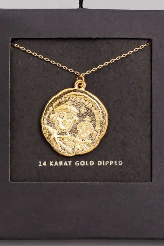 Old Coin Gold Pendant Necklace - Jewelry