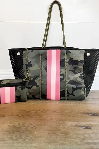 Camo Neoprene Multi-Purpose Tote Bag - Green Camo - Bags & Belts