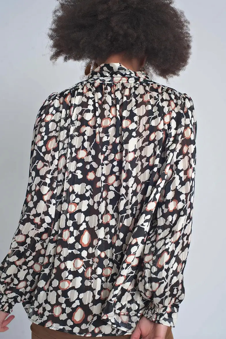 Multi Color Top with Flowy Sleeves - Tops