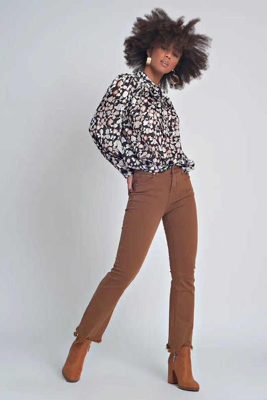 Multi Color Top with Flowy Sleeves - Tops