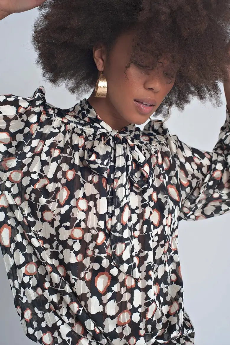 Multi Color Top with Flowy Sleeves - Tops