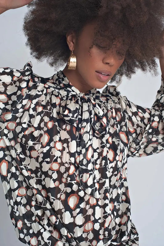 Multi Color Top with Flowy Sleeves - Tops