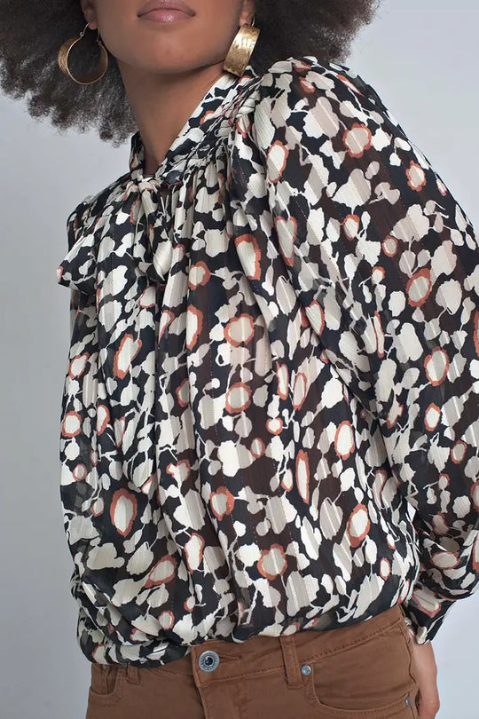 Multi Color Top with Flowy Sleeves - Tops