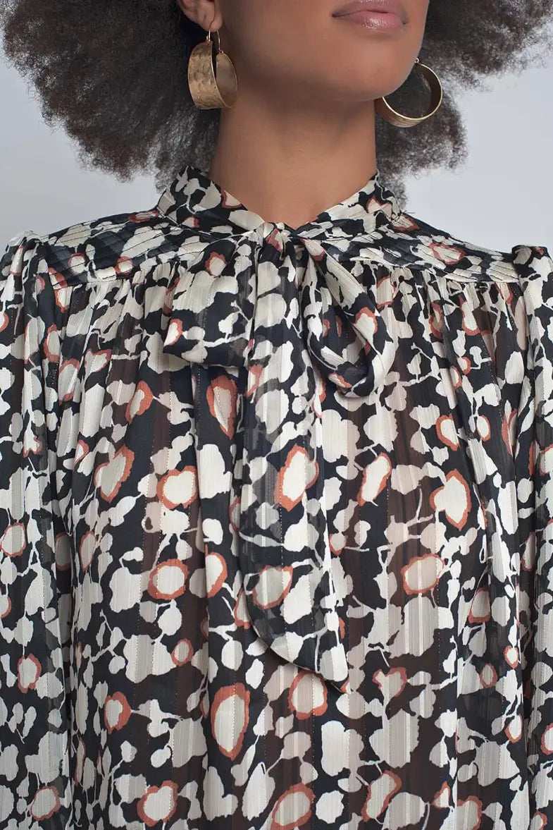 Multi Color Top with Flowy Sleeves - Tops